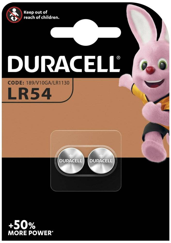 Duracell šarminė baterija LR54, AG10, L1131, LR1130, 189, V10GA, RW89, D189 1,5 V 2B