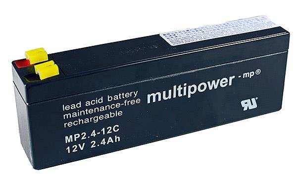 Akumuliatorius Multipower MP2.4-12C 12 V 2,4 Ah AGM, nereikalaujantis priežiūros, skirtas cikliniam darbui