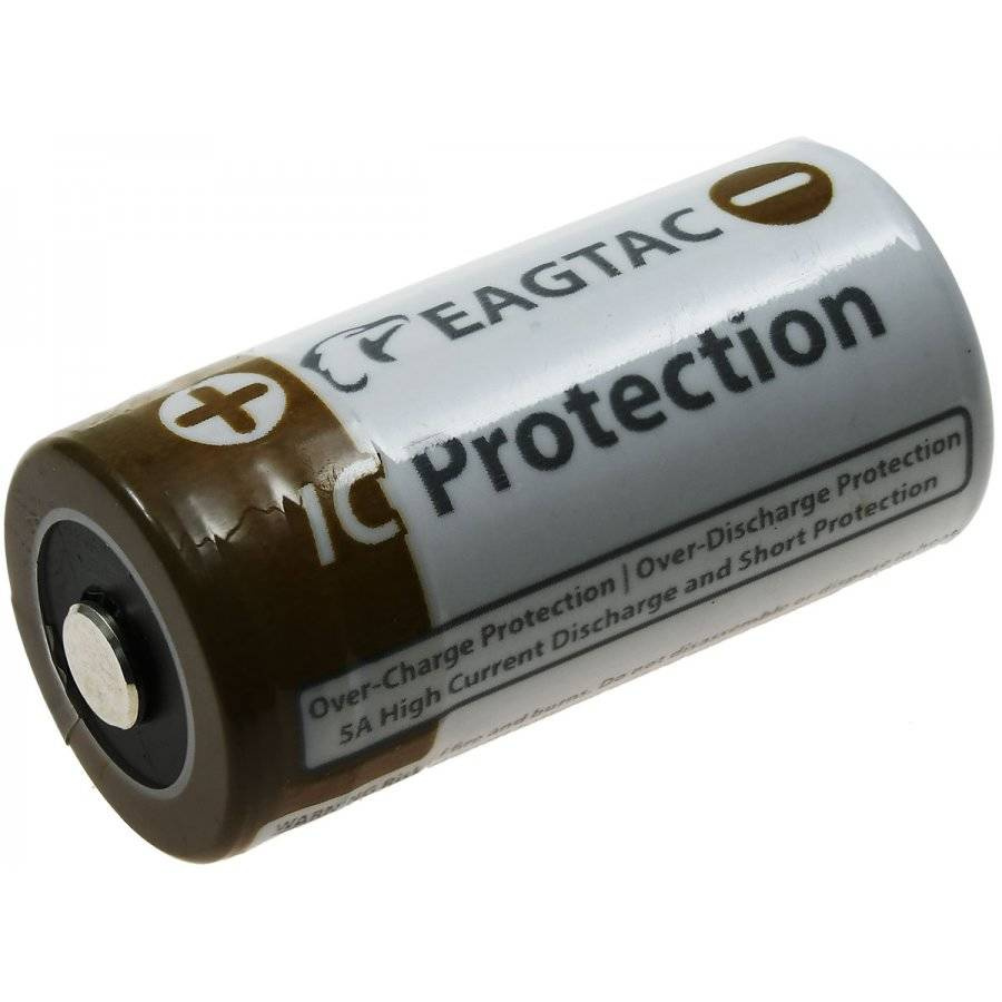 EagleTag 16340 3,7 V 750 mAh ličio jonų baterija - tinka naudoti vietoje CR123A, DL123A, EL123A, CR17345, CR17350, K123LA