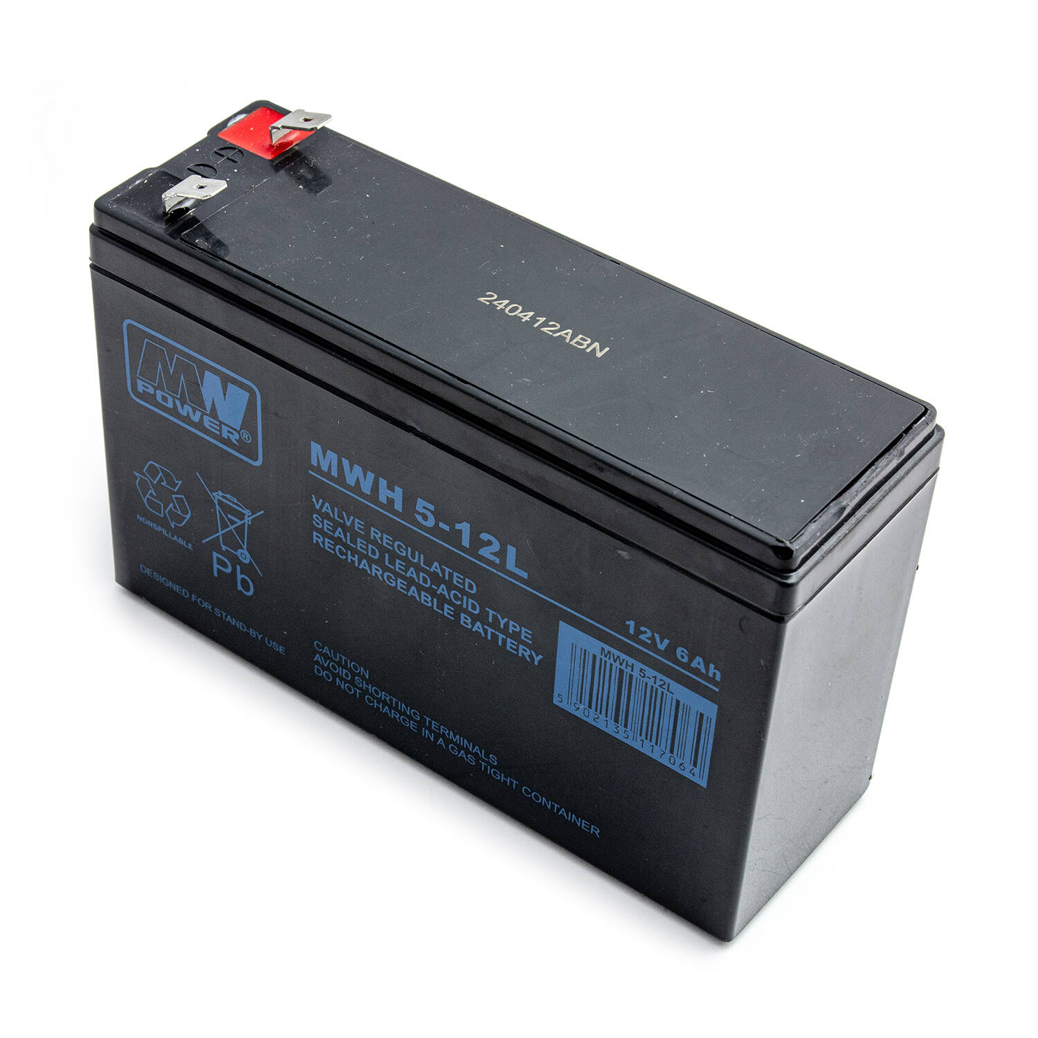 Akumuliatorius MW Power MWH5-12 12V 6,0Ah 213w /10min. AGM, skirtas APC Fideltronik SBH200-12, HR1224W, BL1250 UPS