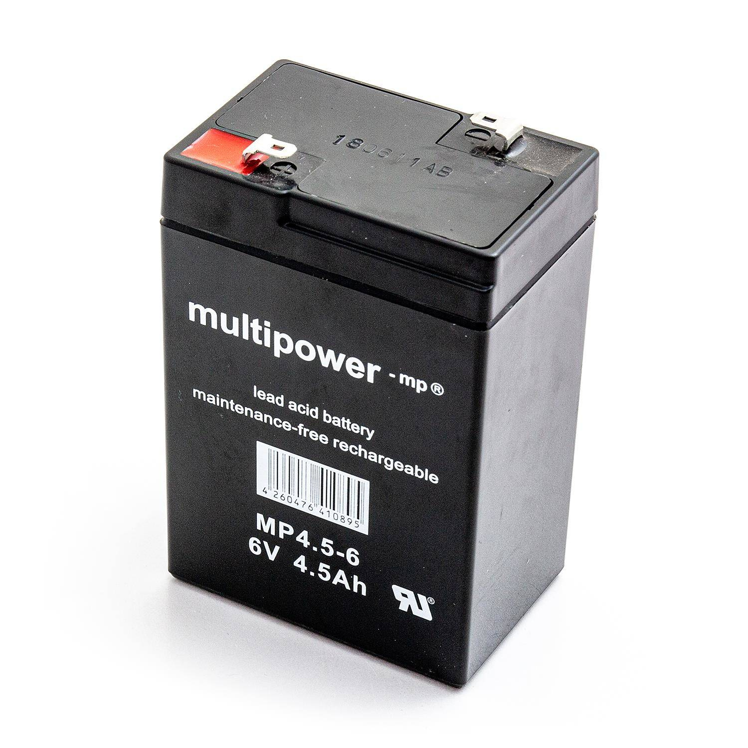 Multipower MP4.5-6 6V 4,5 Ah AGM Akumuliatorius, nereikalaujantis priežiūros