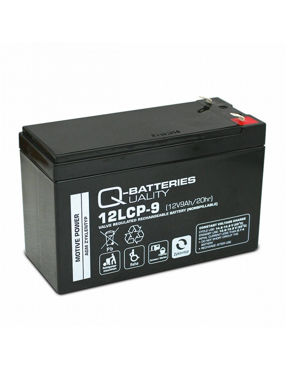 Q-Batteries AGM baterija 12LCP-9 12V 9000mAh (F1)