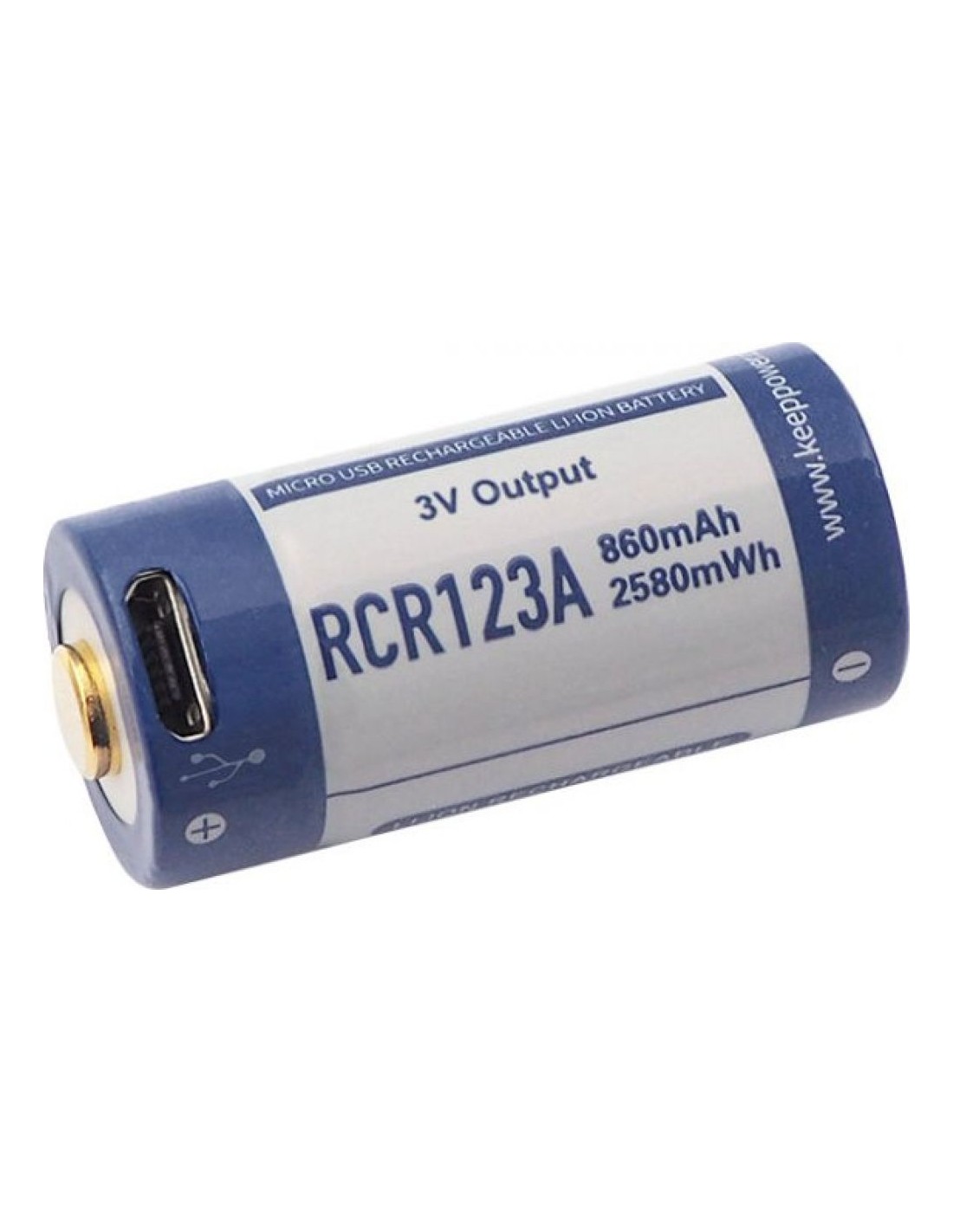 Keppower P1634U1 RCR123A (16340) USB 860mah 3V