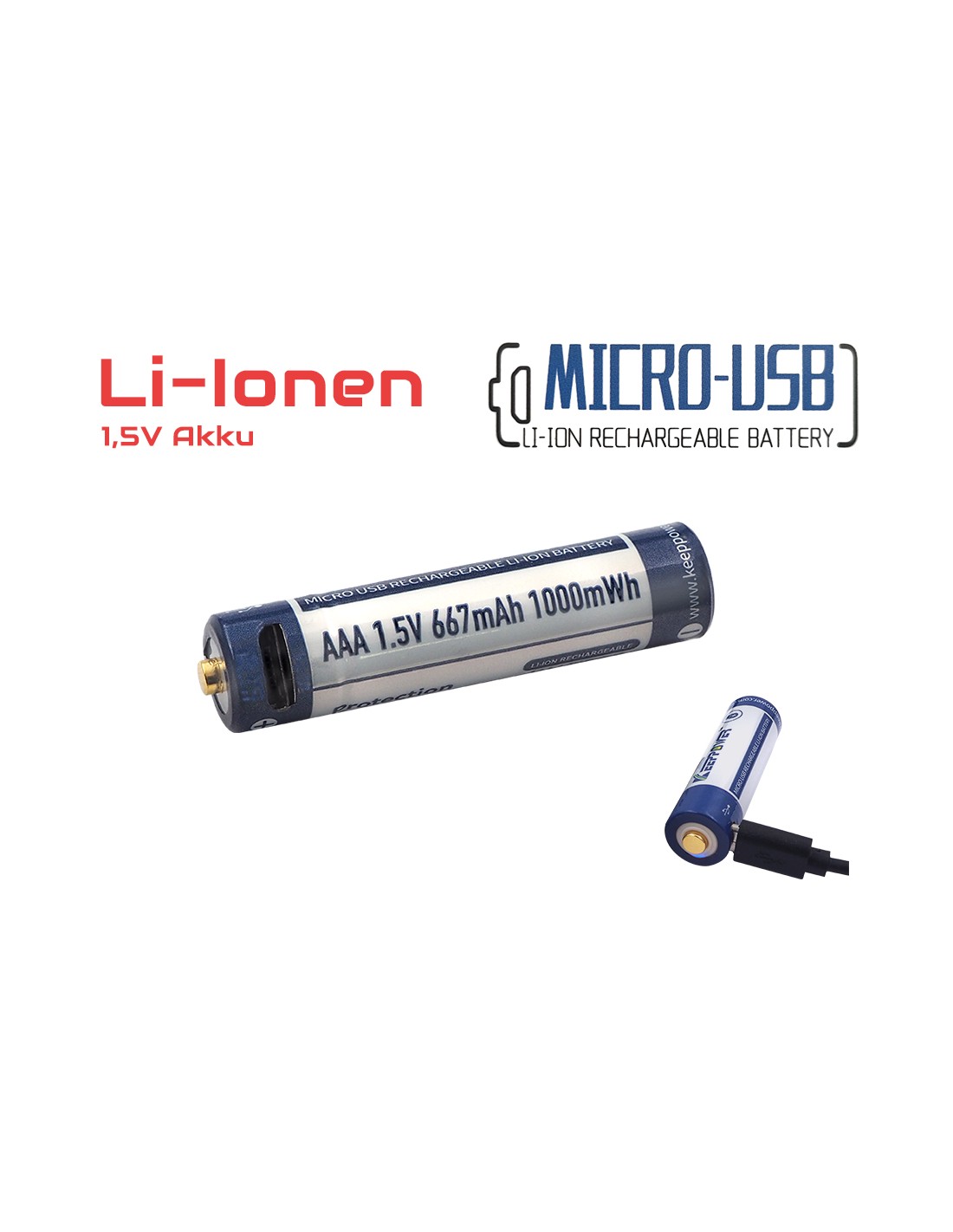 Keeppower P1044U1 ličio AAA ICR10440 667mAh 1.5V
