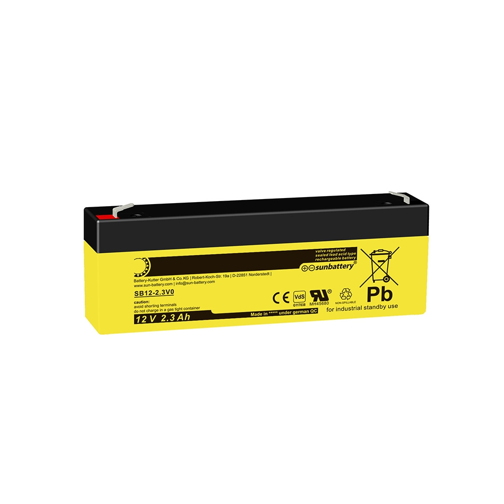 SUN Battery SB 2.3-12V0 Vds 12V2.3Ah AGM akumuliatorius, nereikalaujantis priežiūros
