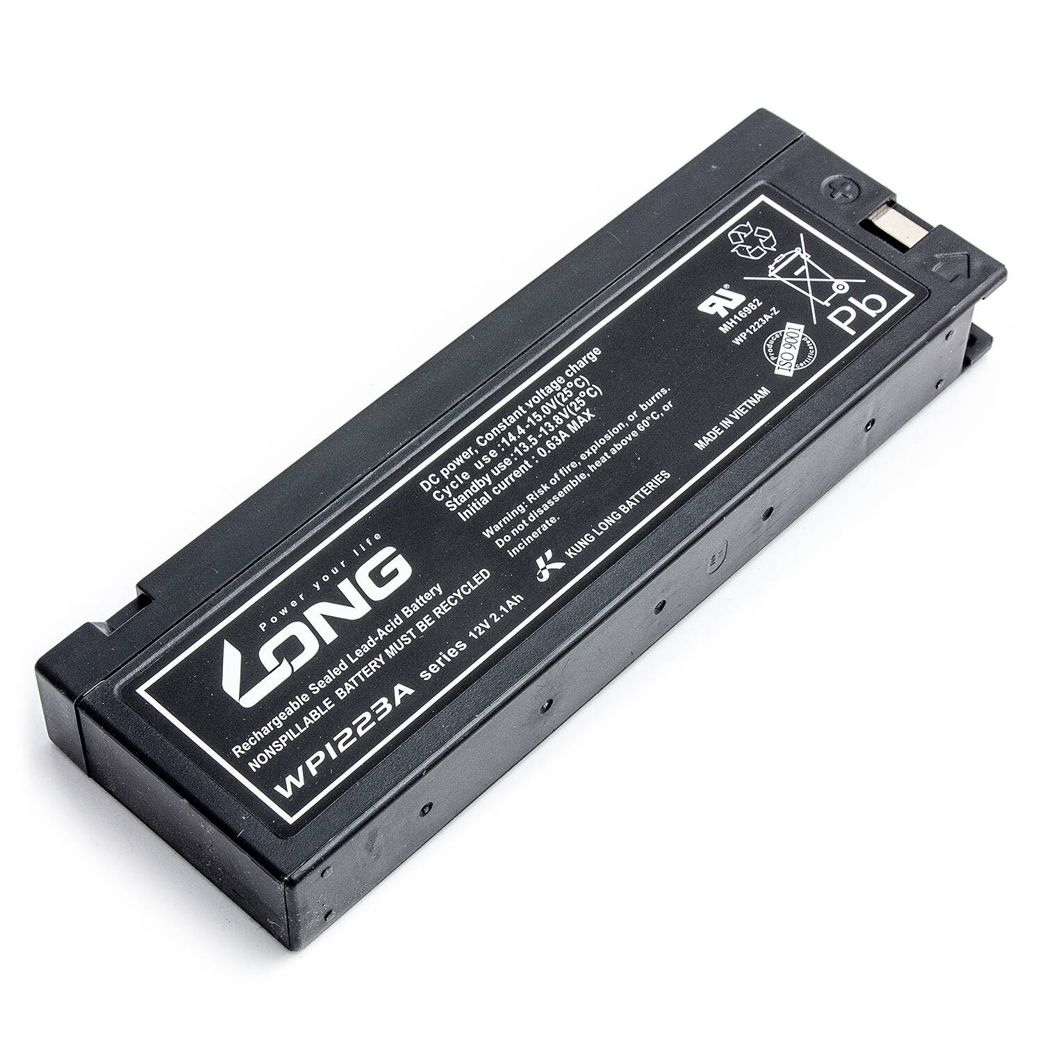 KungLong WP1223A 12V 2100mAh akumuliatorius tinkamas naudoti vietoje VW-VBM7E, VW-VBM10E, LC-SA123R3BG, VW-VB30, PV-BP88A, FORBATT FB1233