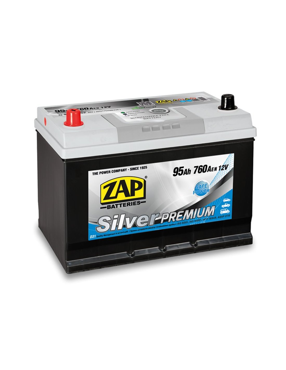 ZAP Silver Premium Jap (+-) akumuliatorius 12V 95Ah 760A