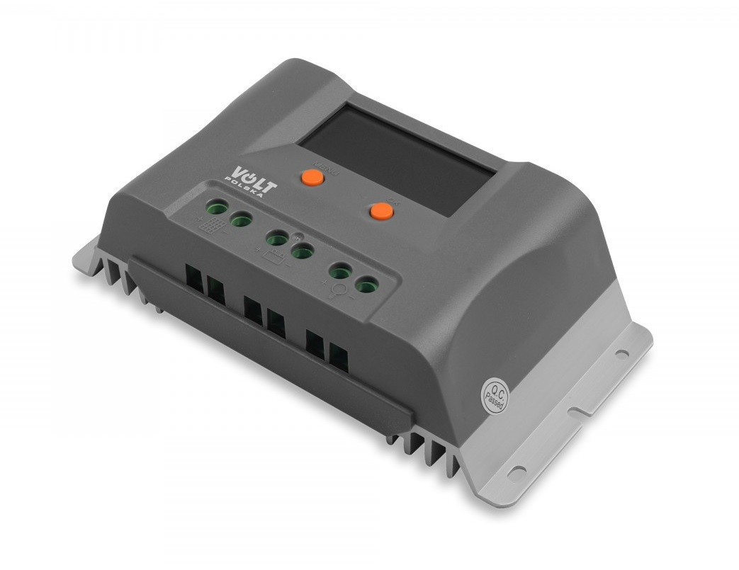 Įkrovimo valdiklis saulės moduliams MPPT 10A 12V (PVmax 40V), PVmax 130W, LCD, 2xUSB