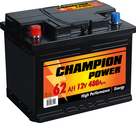 AKUMULIATORIUS CHAMPION POWER 12V/62AH/480A EN