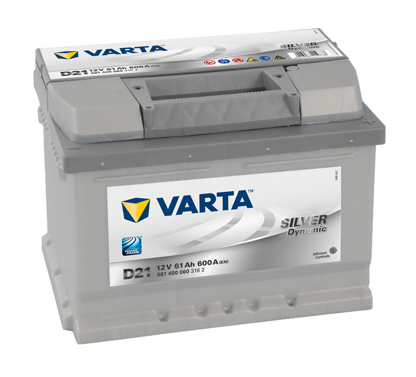 Akumuliatorius Varta D21 61Ah 600A