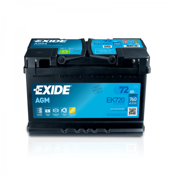 Akumuliatorius EXIDE 72Ah 760A AGM