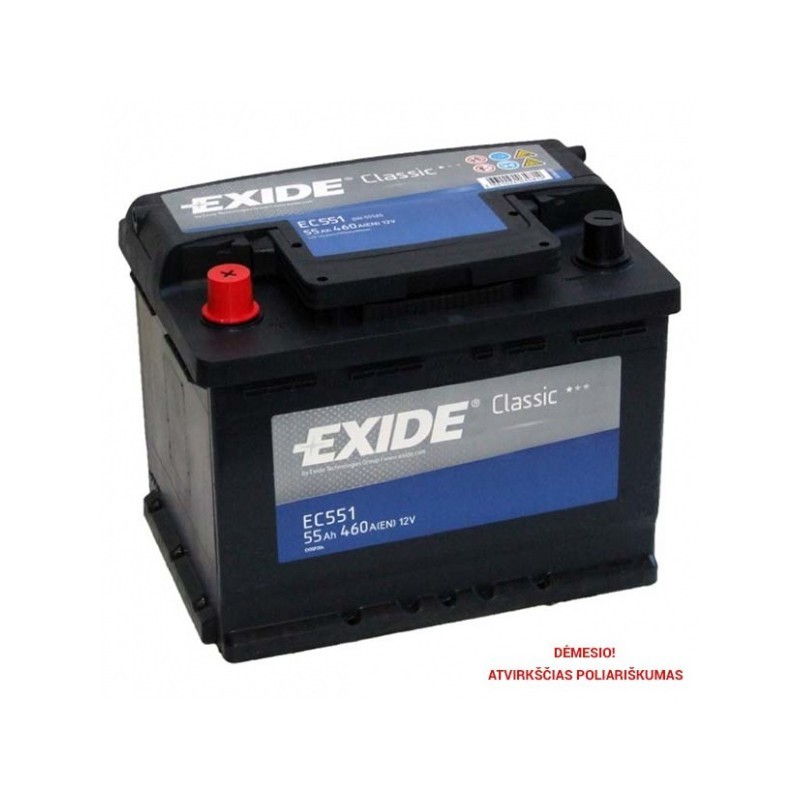 Akumuliatorius EXIDE 55 Ah 460 A EN 12V