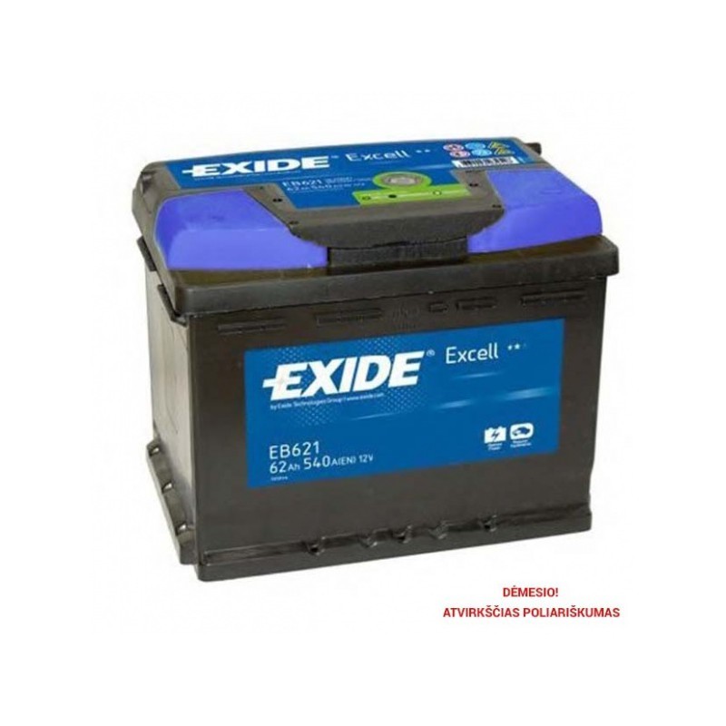 Akumuliatorius EXIDE 62 Ah 540 A EN 12V