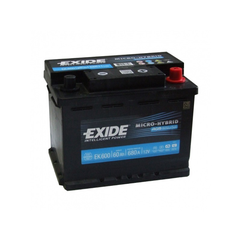Akumuliatorius EXIDE 60 Ah 680 A EN 12V AGM