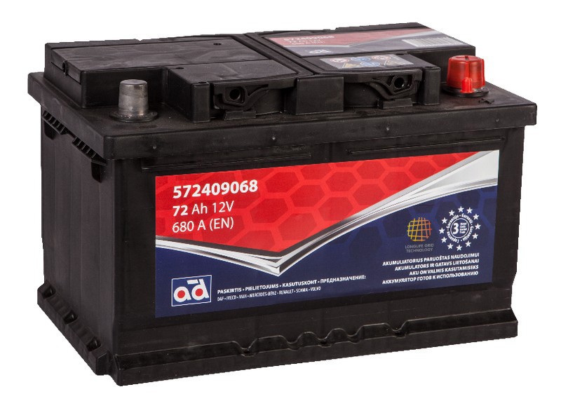 Akumuliatorius AD 72Ah 680A