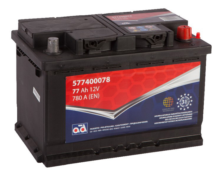 Akumuliatorius AD 77Ah 780 A