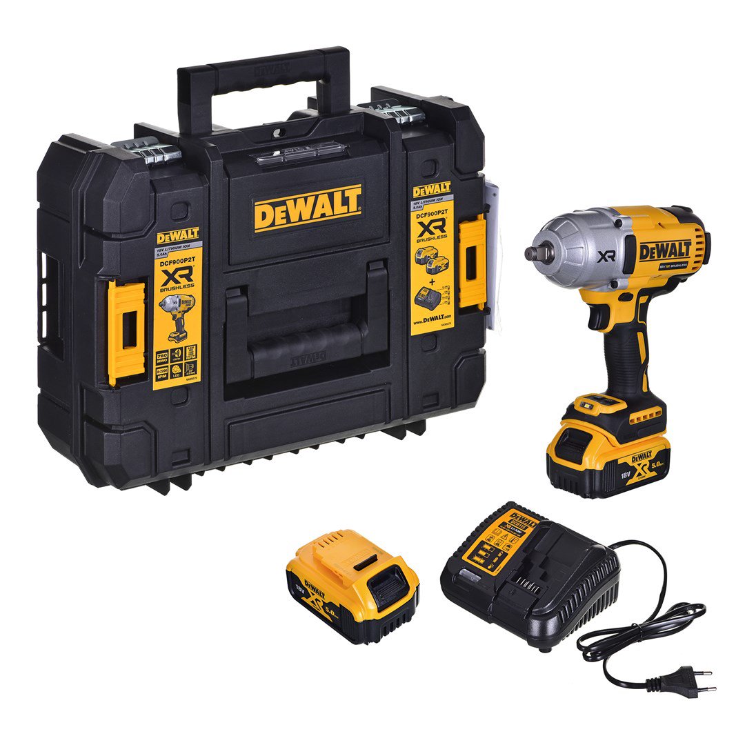 Smūginis veržliaraktis DEWALT 1/2 18V 2x5.0Ah DCF900P2T-QW