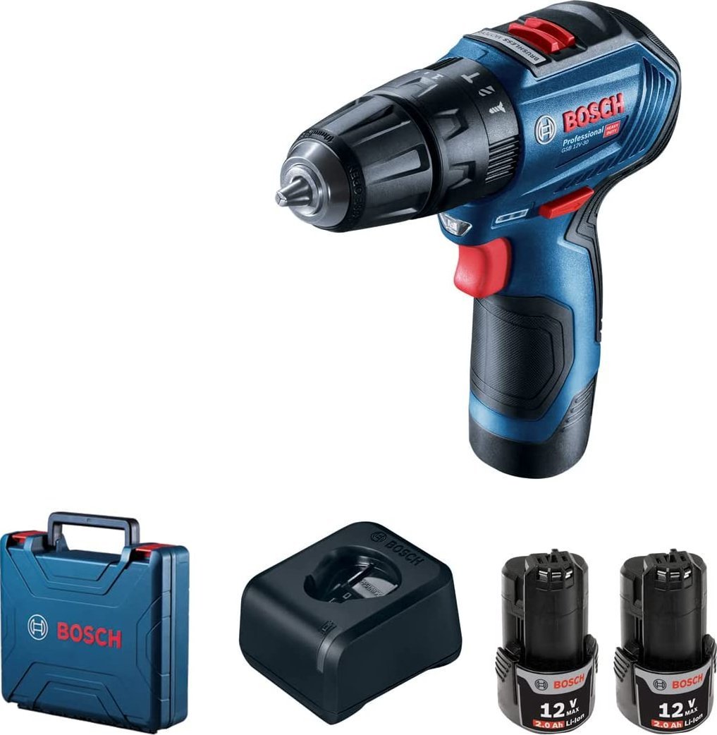 Drilling machine Bosch GSB 12V-30 12 V 2 x 2 Ah battery (6019G9100)