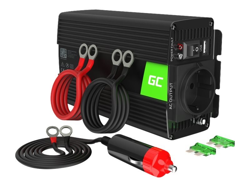 GREEN CELL Car Power Inverter Converter 12V to 230V 300W/600W Pure sine