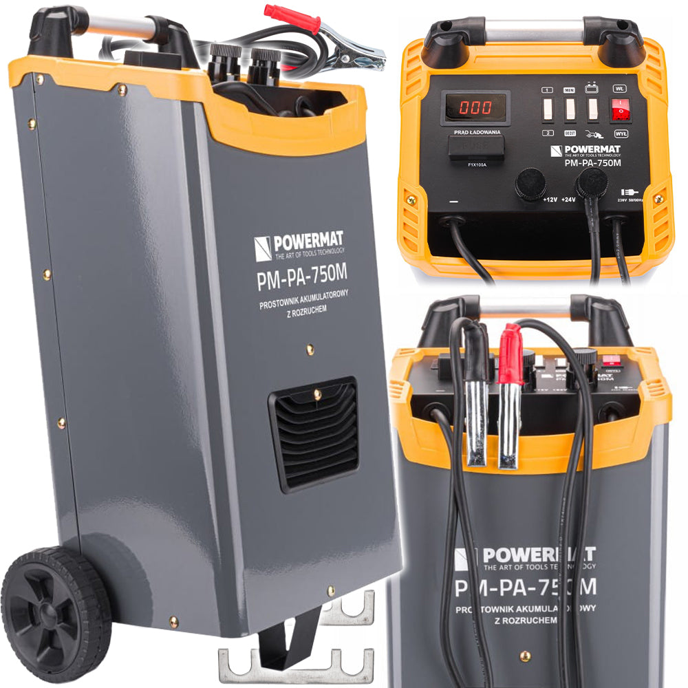 Powermat PM-PA-750M 12v/24v akumuliatorių įkroviklis su paleidimo funkcija - 700a, lcd ekranas