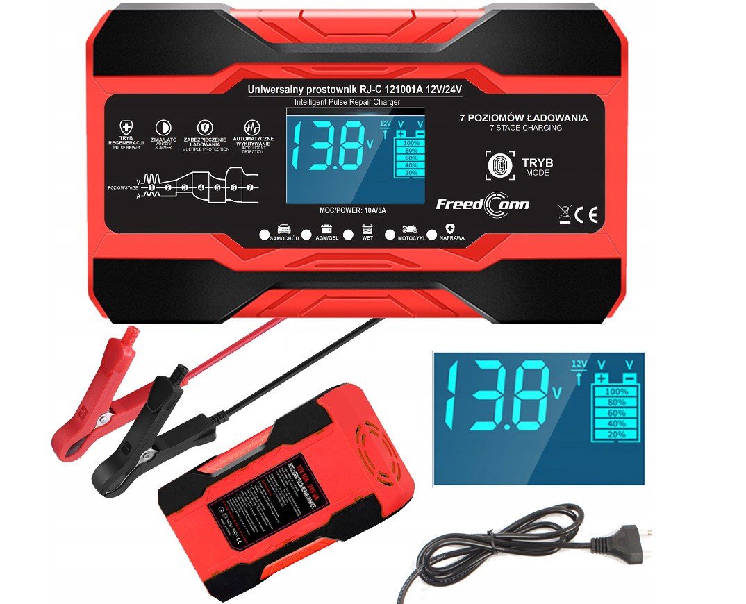 FreedConn RJ-C 121001A 12V, 10A /24V 5A akumuliatoriaus įkroviklis