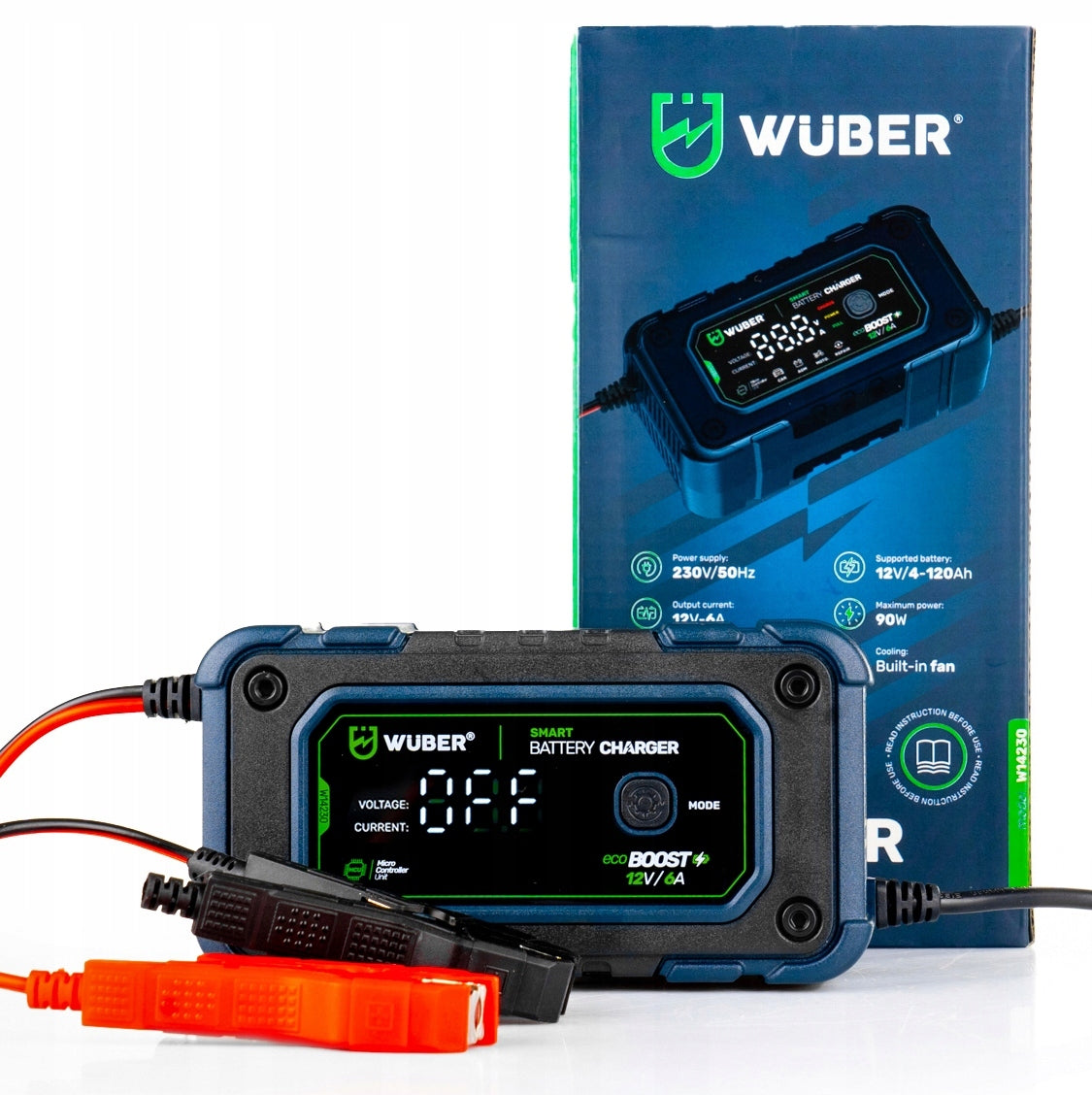 Mikroprocesorinis akumuliatoriaus įkroviklis su LCD WUBER 12V/6A