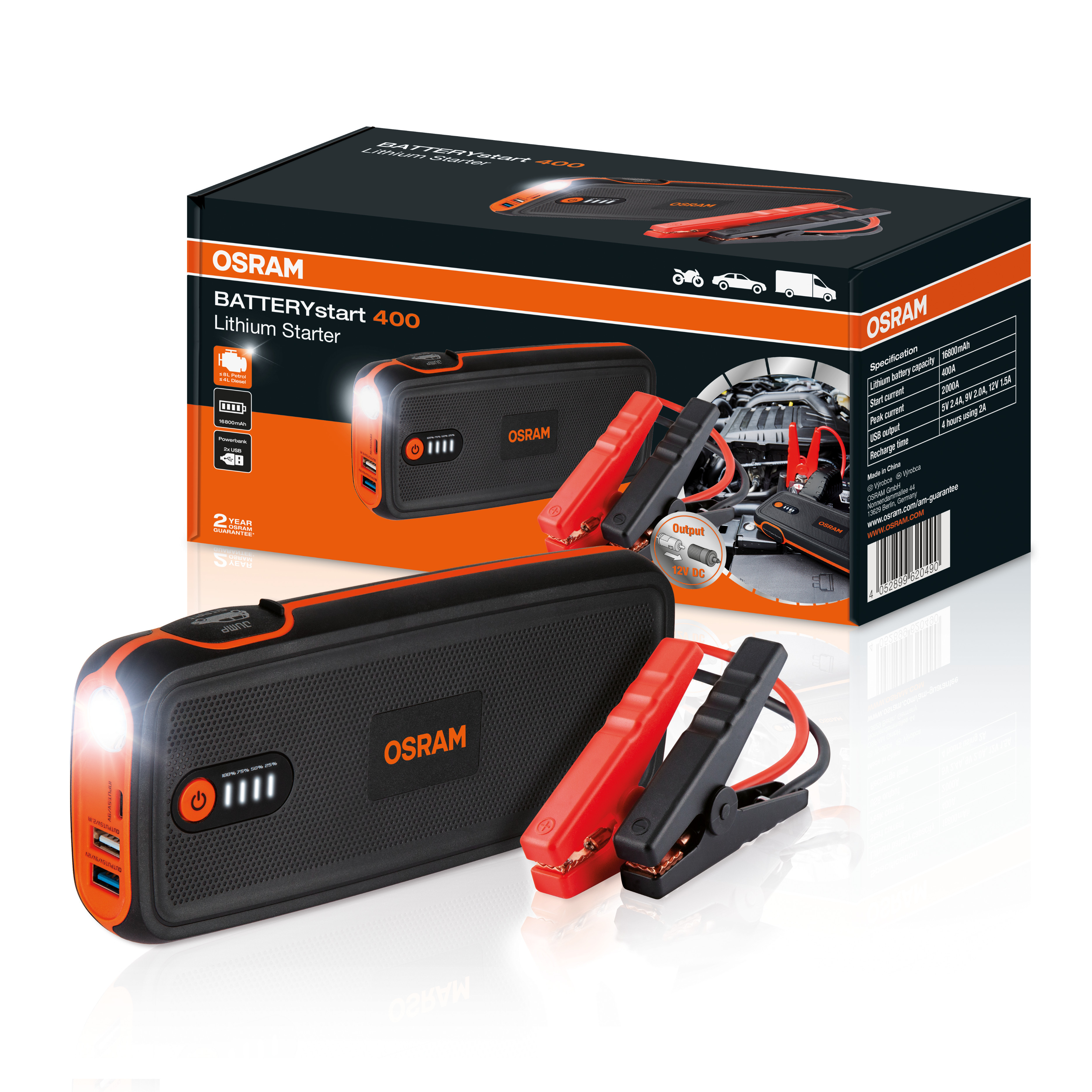 Osram akumuliatoriaus paleidėjas (booster) BATTERYstart Obsl400