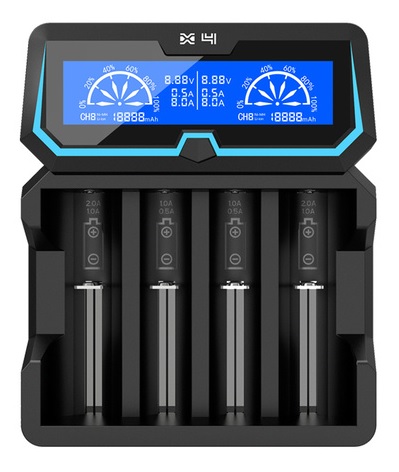Greitas mikroprocesorinis įkroviklis 1-4 Li-ion/IMR/INR/ICR 14500-26650, NiMH,NiCD AAAA/AAA/AA/A/SC/C akumuliatoriams su LCD indikacija, XTAR