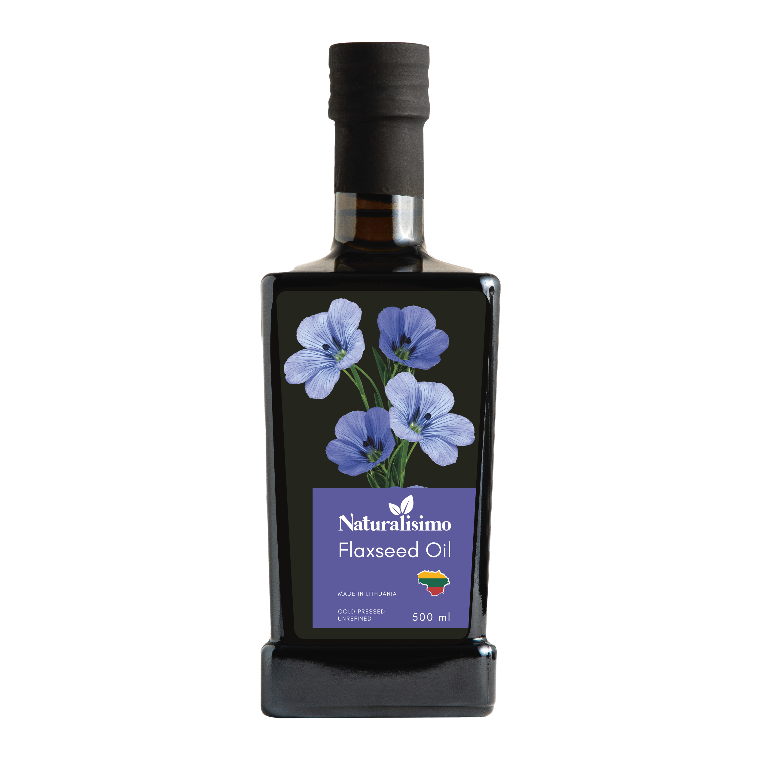 Neraf. šaltai spaustas linų sėmenų aliejus NATURALISIMO, 500 ml