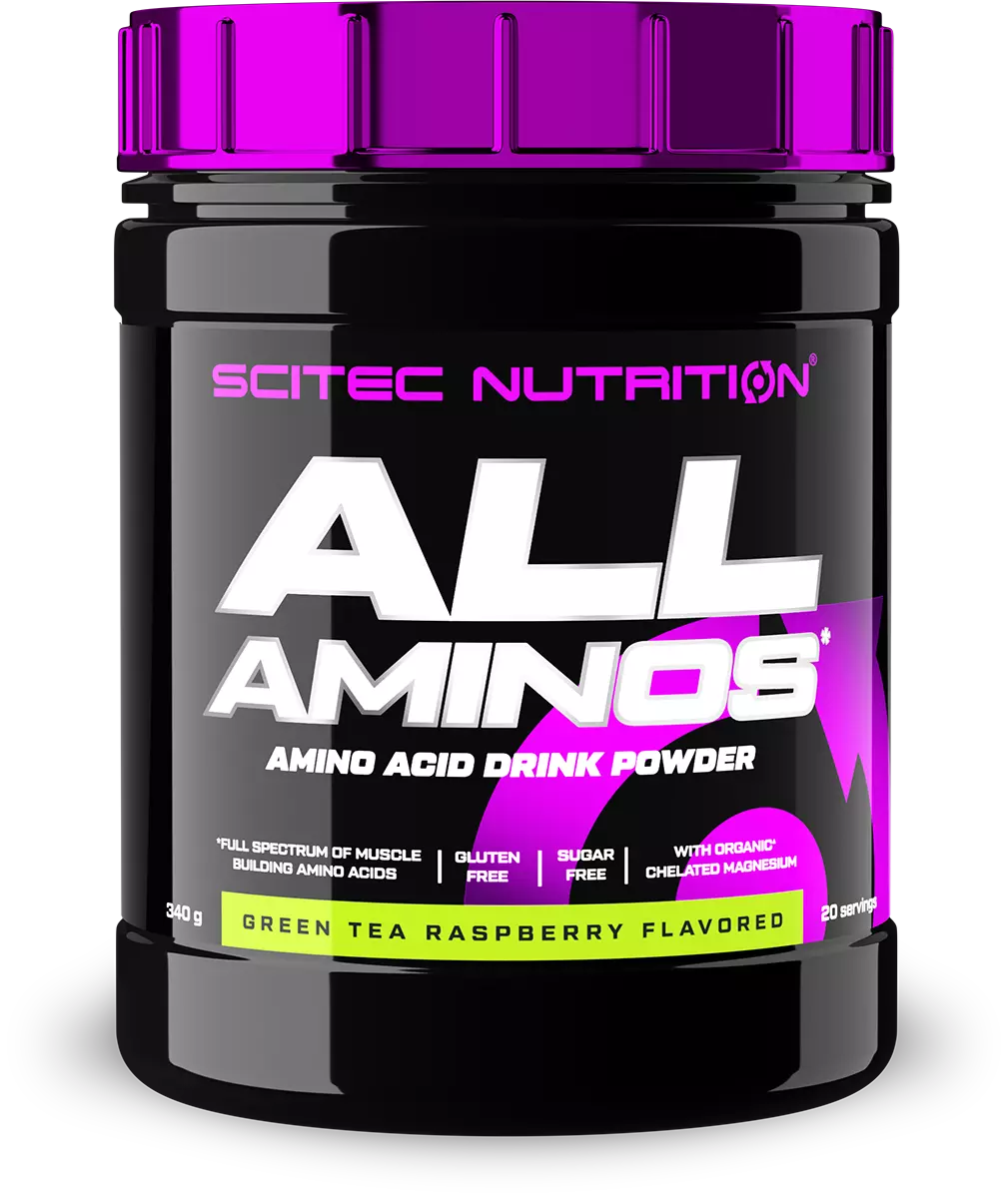 Scitec All Aminos 340 g. - Green Tea Raspberry skonis