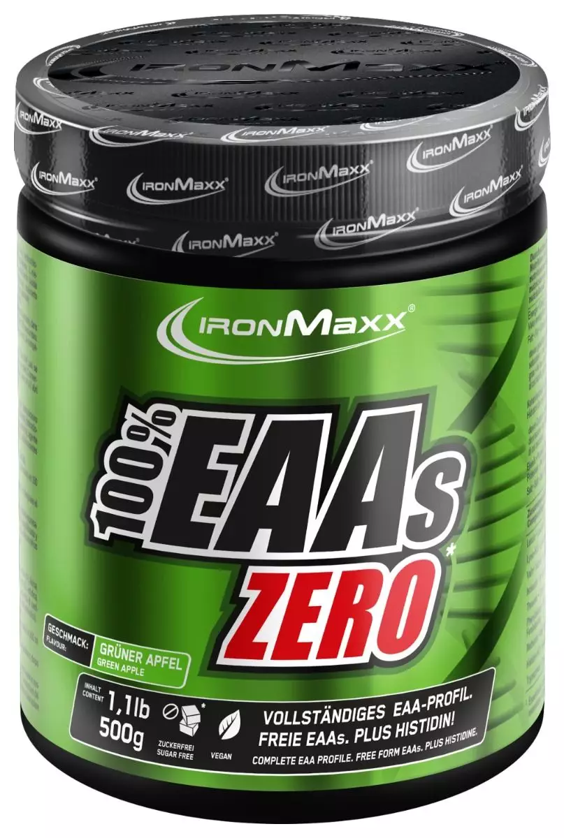 IronMaxx 100% EAAs Zero 500 g. - Tropical skonis