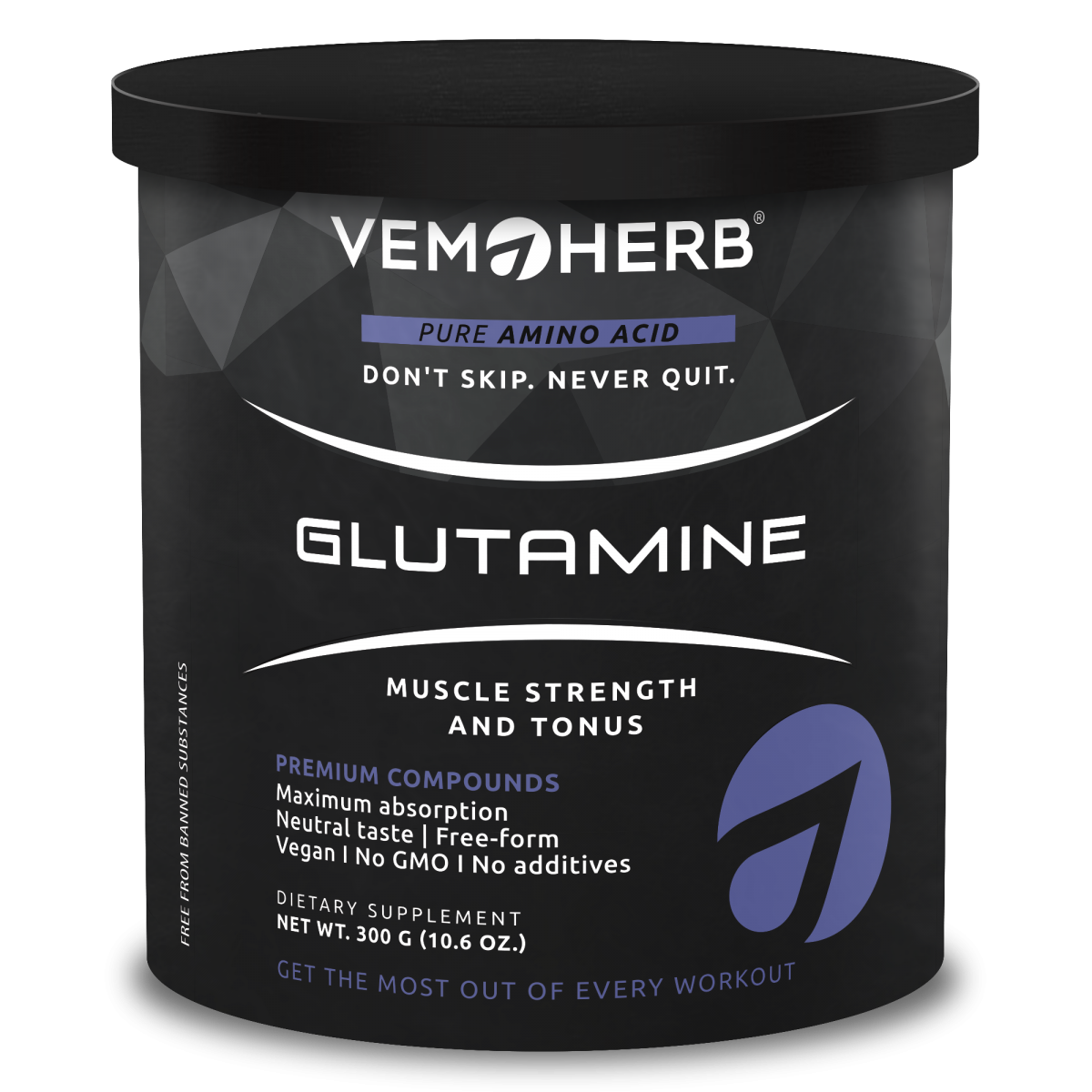 VemoHerb Glutamine 300 g. - Unflavoured skonis