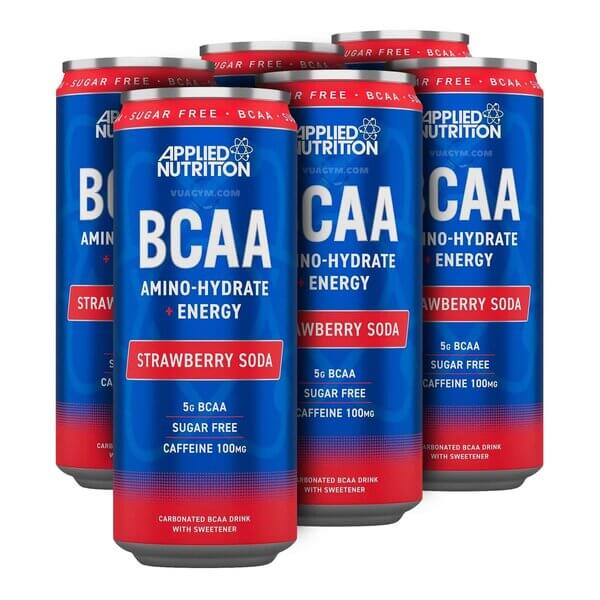 APPLIED NUTRITION BCAA Amino-Hydrate + Energy - 12x330ml Braškių soda