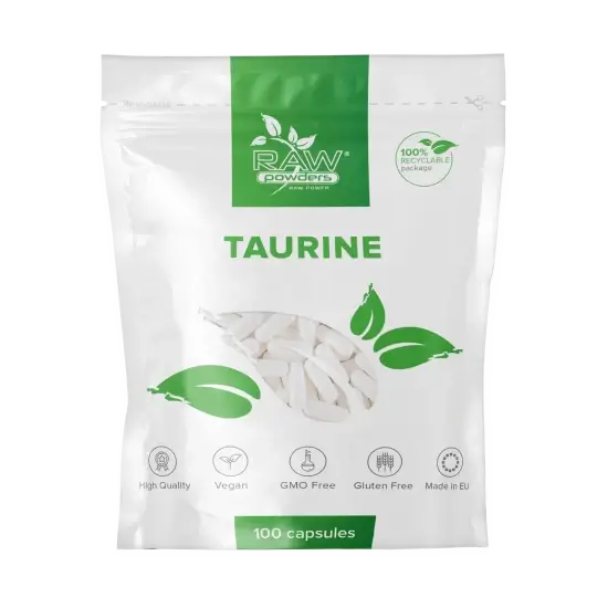 RAW POWDERS Taurinas 500mg - 100 kaps.