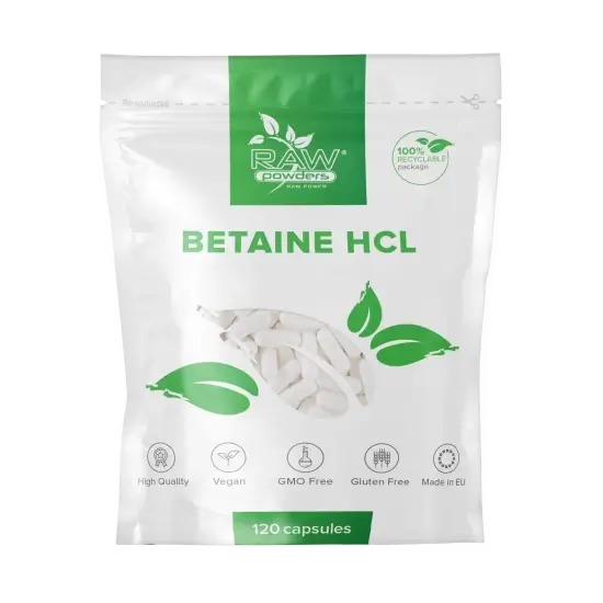 RAW POWDERS Betaine HCL - 120 kaps.