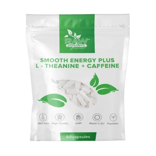 RAW POWDERS Smooth Energy Plus L-Theanine + Caffeine - 60 kaps.