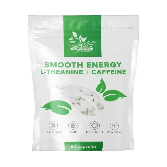 RAW POWDERS Smooth Energy L-Theanine + Caffeine - 60 kaps.