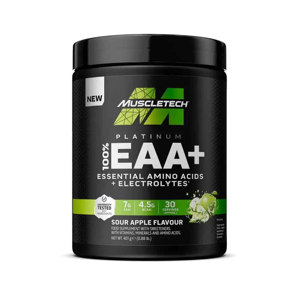 MUSCLETECH Platinum 100% EAA+ - 393-401g Rūgštus obuolys