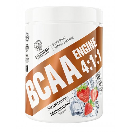 SWEDISH SUPPLEMENTS BCAA Engine 4:1:1 - 400g Braškės