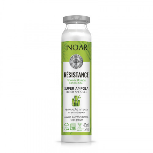 Inoar Resistance Fibra de Bambu Ampola Ampulė pažeistiems plaukams, 45ml