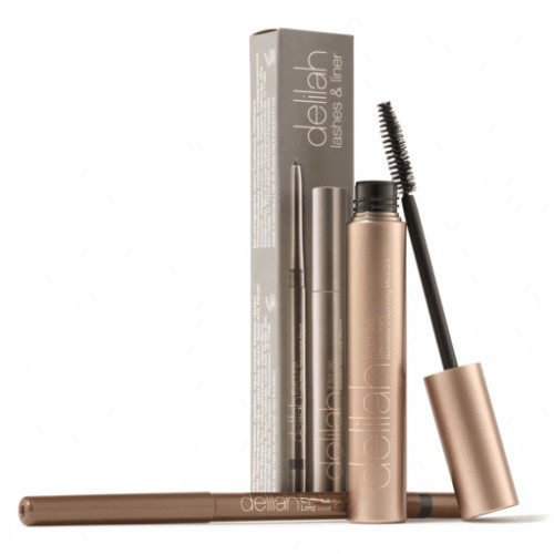 Delilah Lashes & Liner Collection Blakstienų tušo ir akių pieštuko rinkinys, Intense & Coal