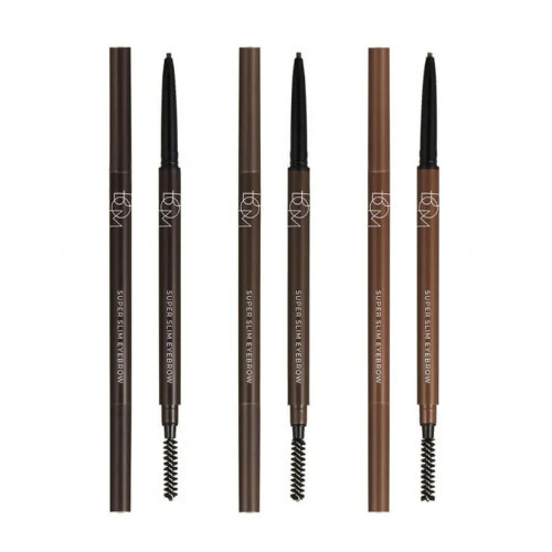 BOM Super Slim Eyebrow Antakių pieštukas, 03 Taupe Brown