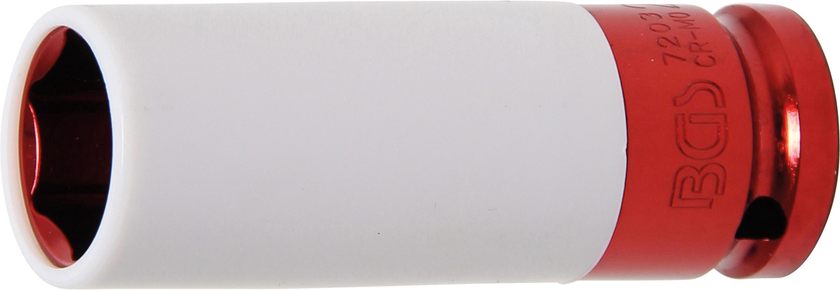 Galvutė smūginė ilga plonasienė | su plastikine apsauga | 12,5 mm (1/2") | 21 mm (7203)