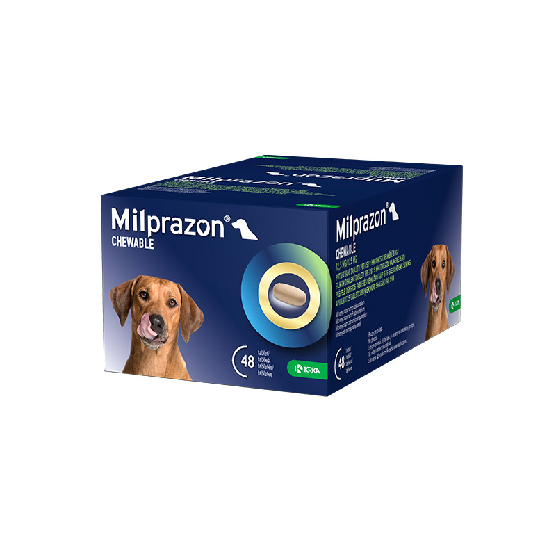 Milprazon Chewable tabletės nuo kirminų šunims nuo 5 kg, 1 tabl.