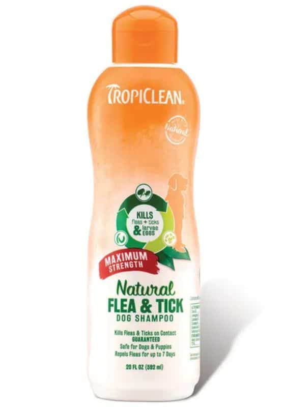 TROPICLEAN FLEA&TICK DOG MAX STRENGTH SHAMPOO - šampūnas šunims nuo parazitų, 355ml