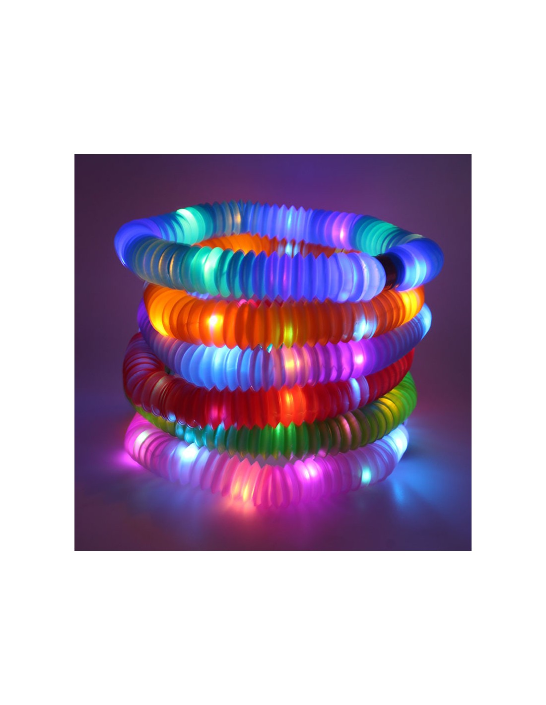 Šlanga/vamzdis fidget  pop led šviečianti 6 vnt,