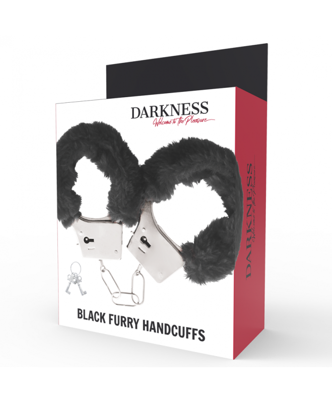 DARKNESS BLACK LINED METAL HANDCUFFS