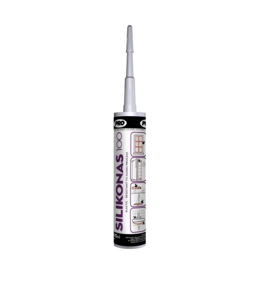 Silikonas 100 PRO, 310 ml, baltas