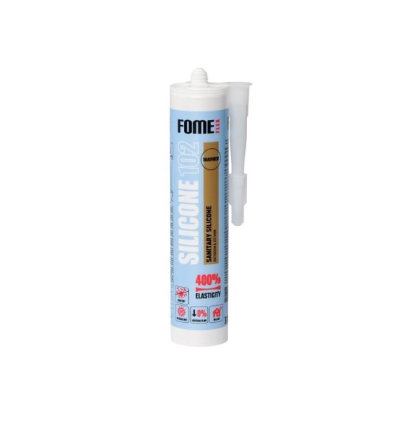 Silikoninis hermetikas FOME FLEX SILICONE 102, 310 ml, skaidrus, sanitarinis