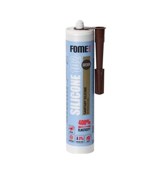 Silikoninis hermetikas FOME FLEX SILICONE 102, 310 ml, rudas, sanitarinis